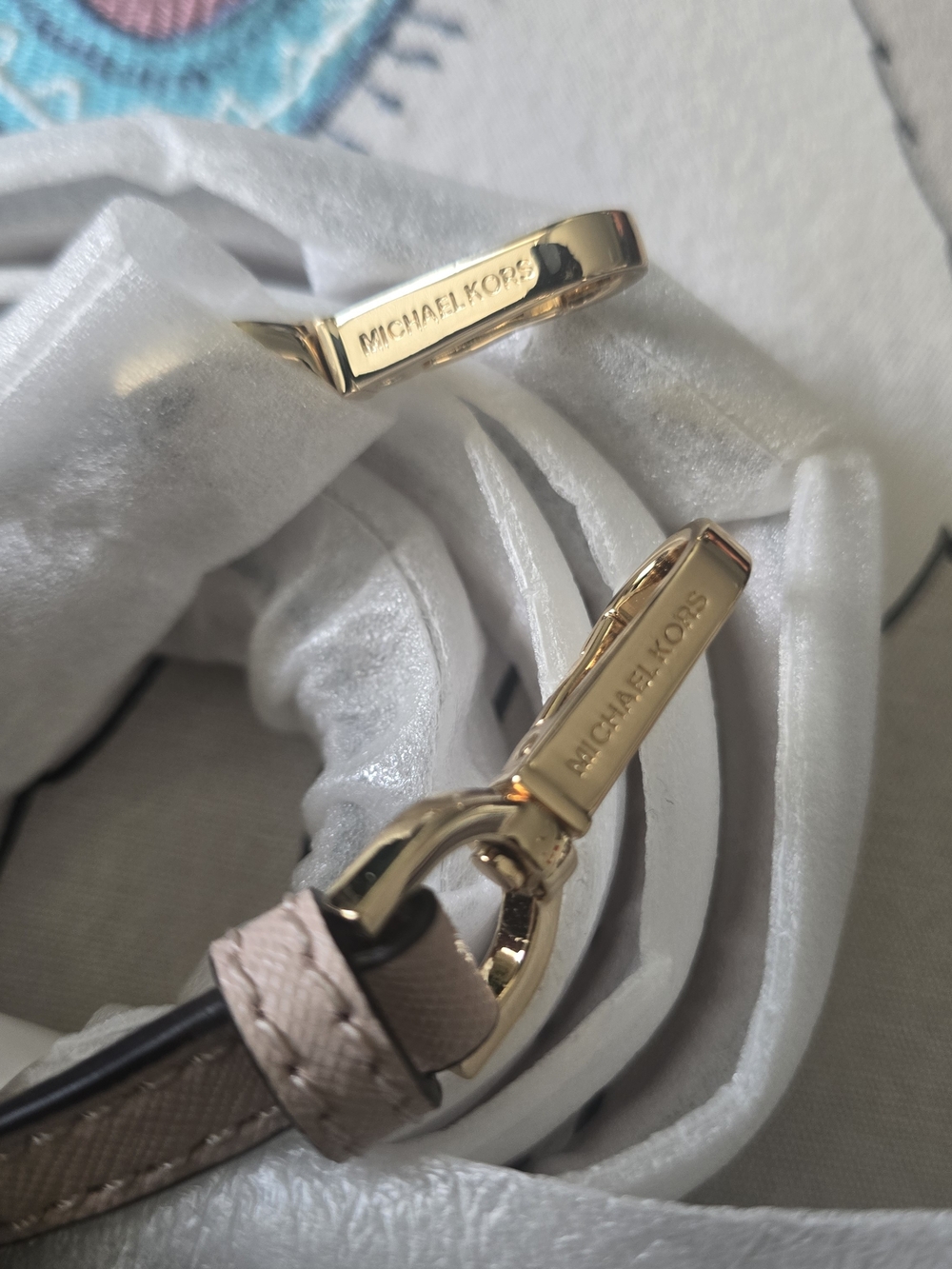 Michael Kors Blush Pink Leather Strap with Gold Hardware